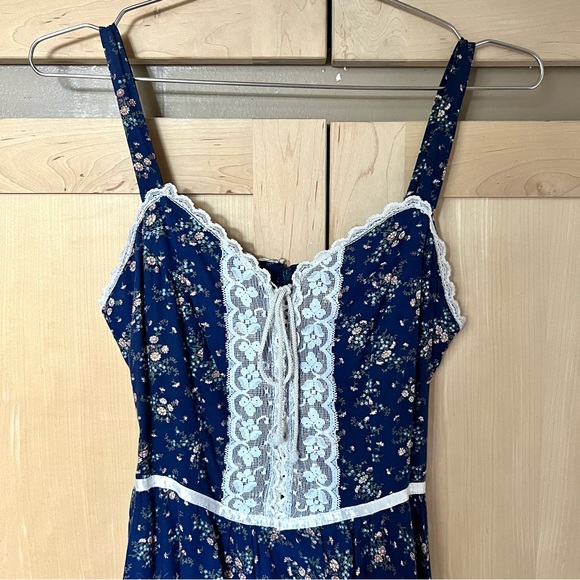 Vintage Gunne Sax Calico Sundress 70s Prairie Corragecore Dress XS - Picture 8 of 10